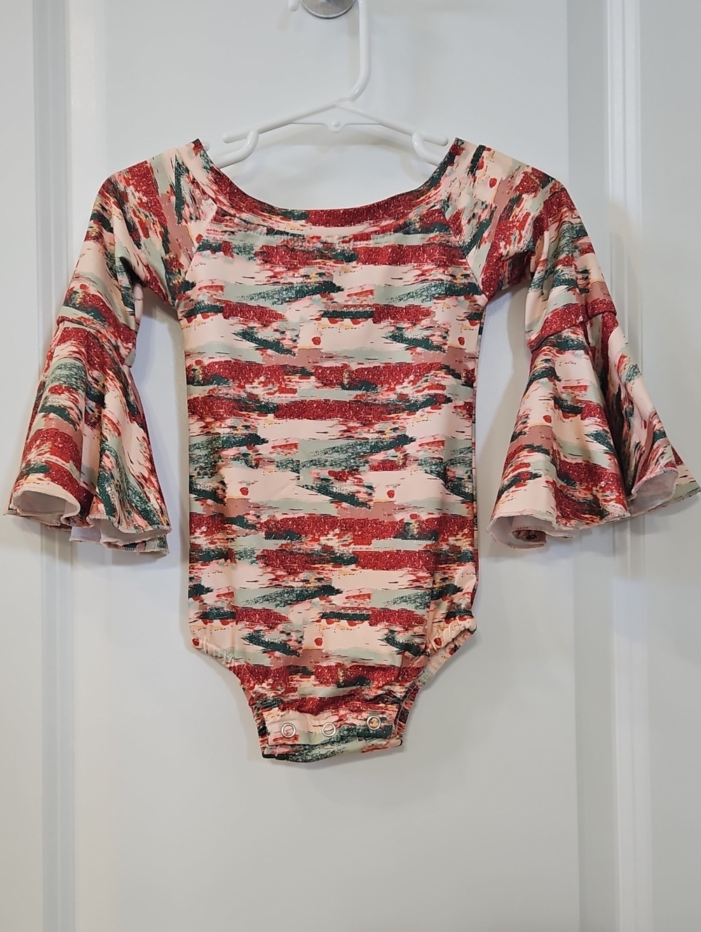 Girls Multi-Color Bell Sleeve One-Piece
